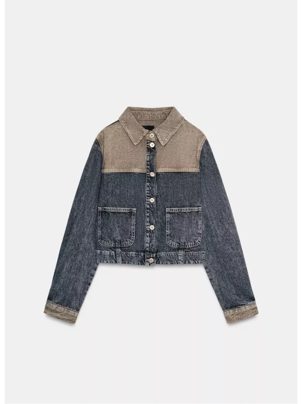 NWT Zara Two-tone Denim Jacket XS